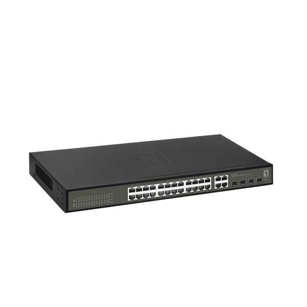 Afbeelding laden in galerijviewer, Levelone levelone ges-2128 hilbert 28-port gigabit lite switch, 24 x gigabit rj45, 4 x gigabit sfp rj45