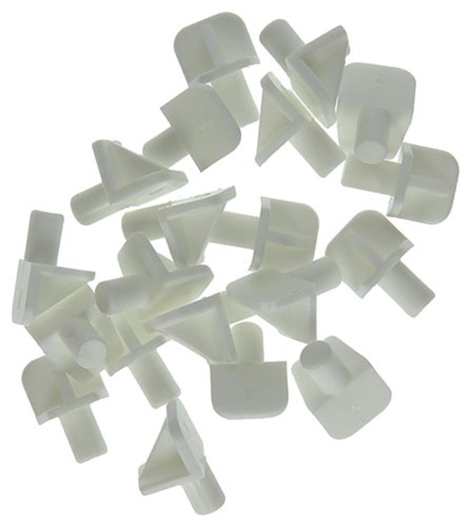 Afbeelding laden in galerijviewer, Mack 1015837 - 20 plankdragers kunststof wit ø 5 mm | 10 stuks