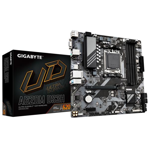 Afbeelding laden in galerijviewer, Gigabyte gigabyte a620m ds3h (rev. 1.0) amd am5, a620, ddr5-sdram, 192 gb, usb 3.2 gen 1, m.2, gbe lan