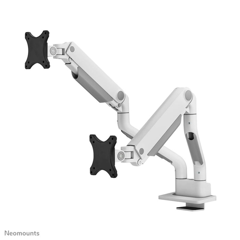 Afbeelding laden in galerijviewer, Neomounts ds70s-950wh2 full-motion desk mount, 2x 17 - 35 , 18 kg, 100x100 mm, silver