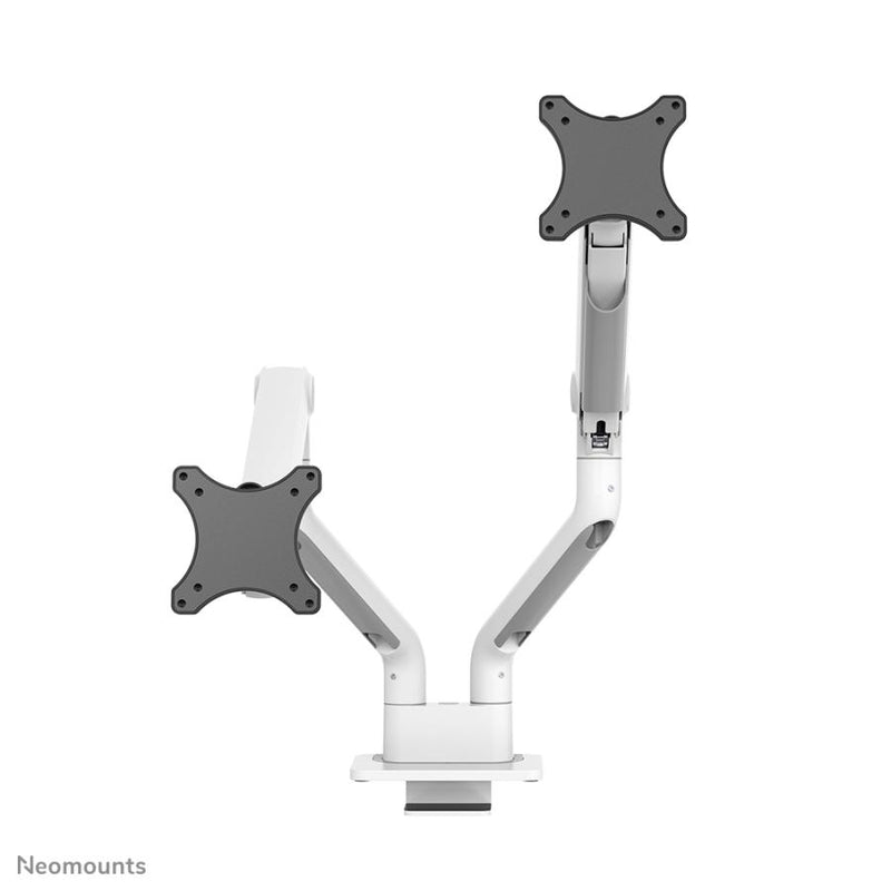 Afbeelding laden in galerijviewer, Neomounts ds70s-950wh2 full-motion desk mount, 2x 17 - 35 , 18 kg, 100x100 mm, silver