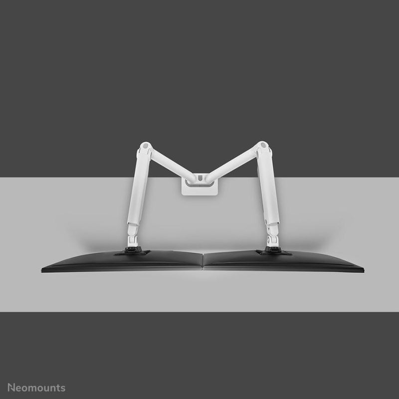 Afbeelding laden in galerijviewer, Neomounts ds70s-950wh2 full-motion desk mount, 2x 17 - 35 , 18 kg, 100x100 mm, silver