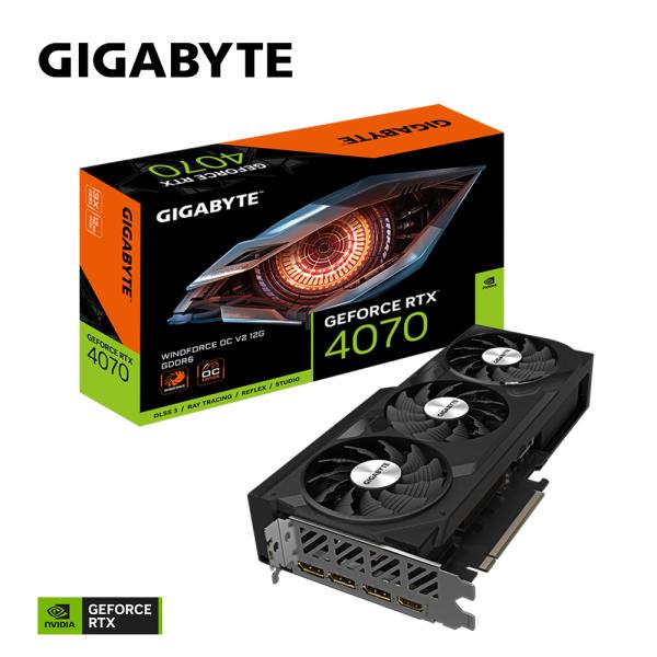 Afbeelding laden in galerijviewer, Gigabyte gigabyte gv-n4070wf3ocv2-12gd geforce rtx 4070 windforce oc v2 12g, pcie4.0, 12gb, gddr6,192bit