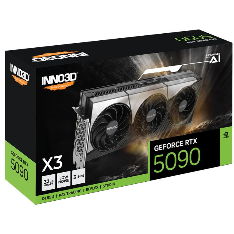 Afbeelding laden in galerijviewer, Inno3d n50903-32d7x-17593928 nvidia geforce rtx™ 5090 x3, 32 gb, gddr7, 512-bit, 1792 gb s, pcie 5