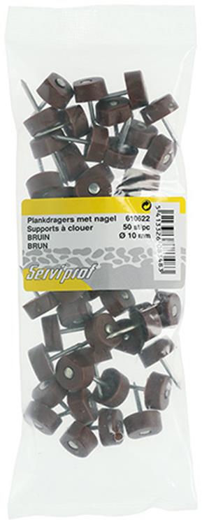 Afbeelding laden in galerijviewer, Mack 1013741 - 50 plankdragers + nagel bruin ø 10 mm | 10 stuks