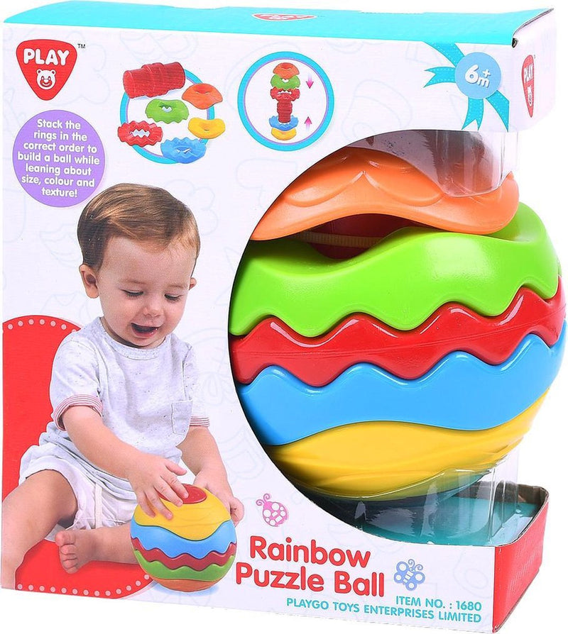 Afbeelding laden in galerijviewer, Playgo regenboog puzzelbal - 6dlg.