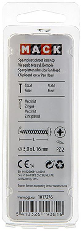 Afbeelding laden in galerijviewer, Mack 1017276 - spaanplaatschroef cylkop geelverz.25 st 5,0 x 16 mm | 10 stuks