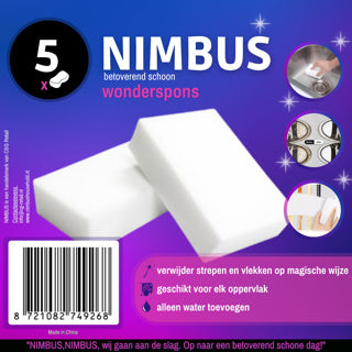 Afbeelding laden in galerijviewer, Nimbus wonderspons 5 stuks | 10 stuks