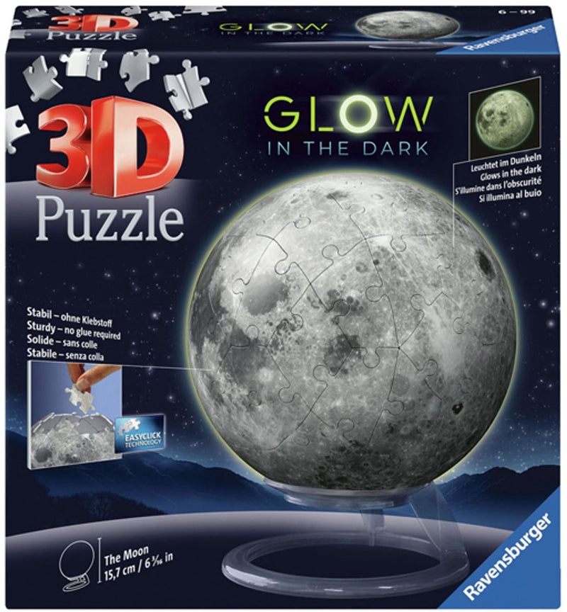 Afbeelding laden in galerijviewer, Ravensburger maan glow in the dark - 3d puzzel