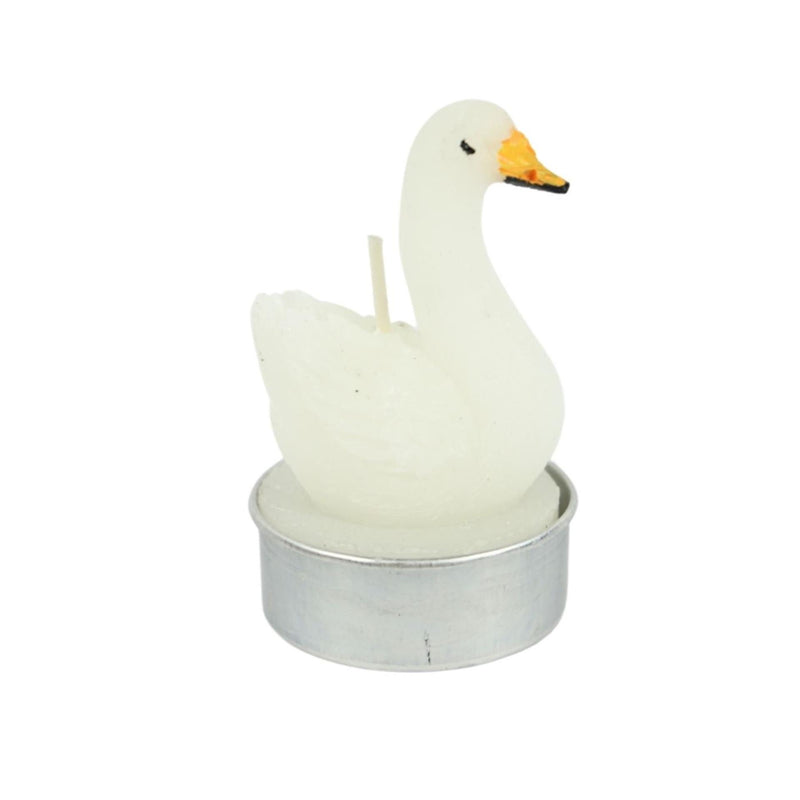 Afbeelding laden in galerijviewer, Theelicht zwaan wit 6,5cm set van 3