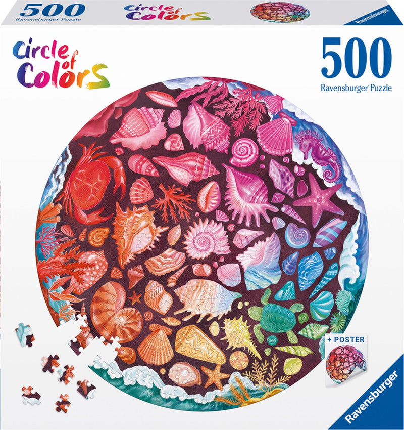 Afbeelding laden in galerijviewer, Ravensburger legpuzzel circle of colors zeeschelpen, 500st.