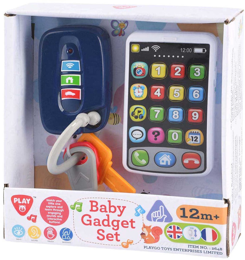 Afbeelding laden in galerijviewer, Playgo baby speelgoedset mobiel autosleutels interactief geluid.