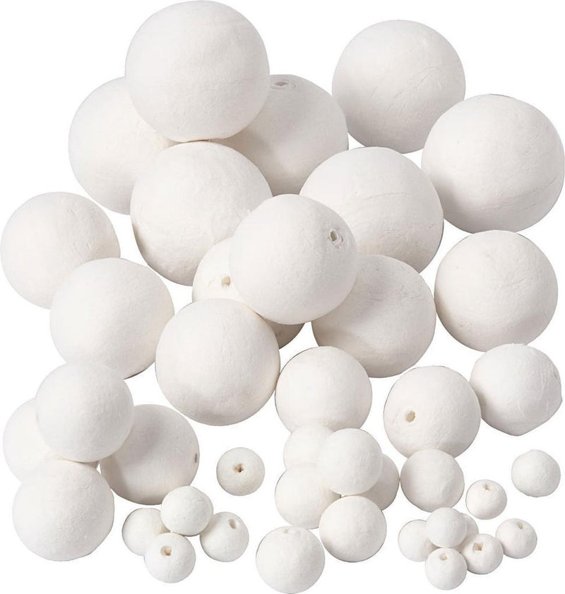Afbeelding laden in galerijviewer, Creativ company https: www.cchobby.nl ballen-d-12-15-20-30-40-50-mm-wit-42-stuk-1-doos