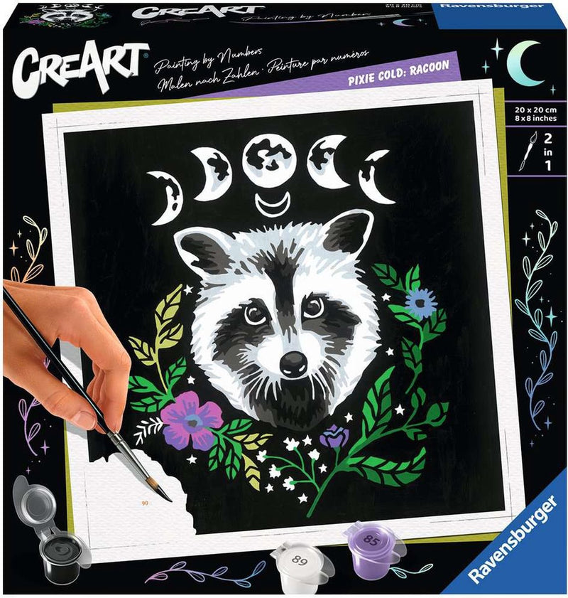 Afbeelding laden in galerijviewer, Ravensburger pixie cold edition raccoon - schilderen op nummer voor volwassenen