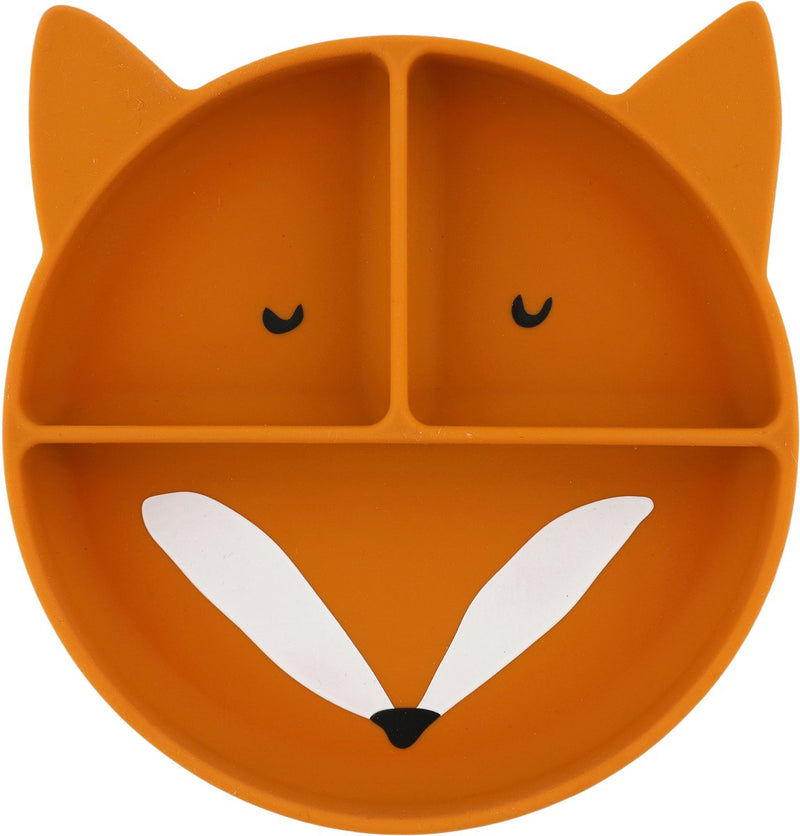 Afbeelding laden in galerijviewer, Trixie siliconen bord met vakjes en zuignap - mr. fox