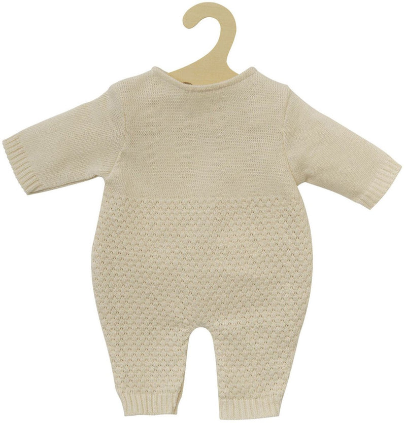 Afbeelding laden in galerijviewer, Heless poppen brei overall ecru, 28-35cm
