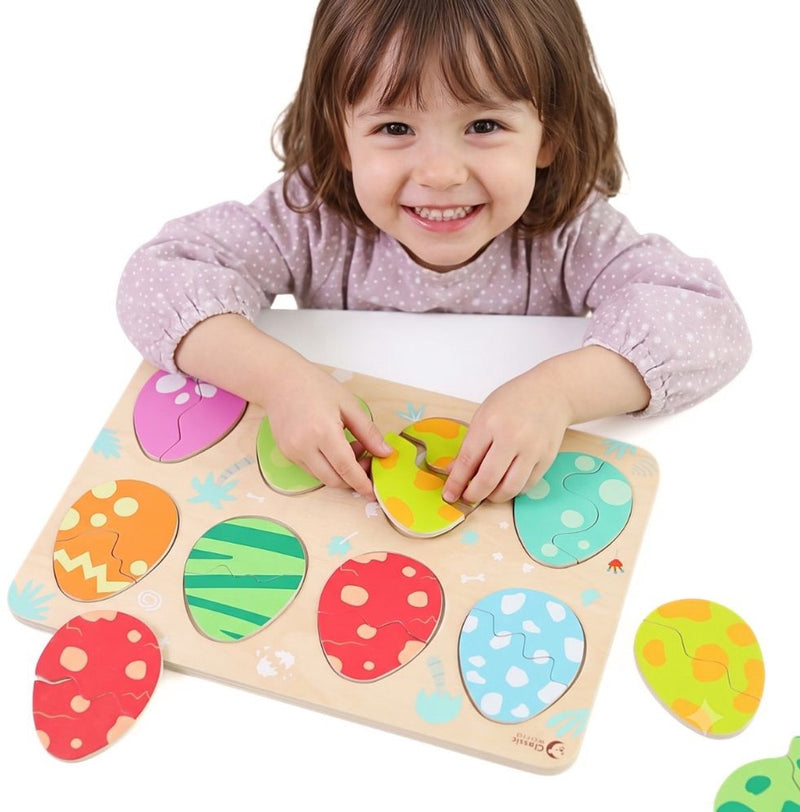 Afbeelding laden in galerijviewer, Classic world houten puzzel dinosaurus educatief speelgoed 25 stukjes.