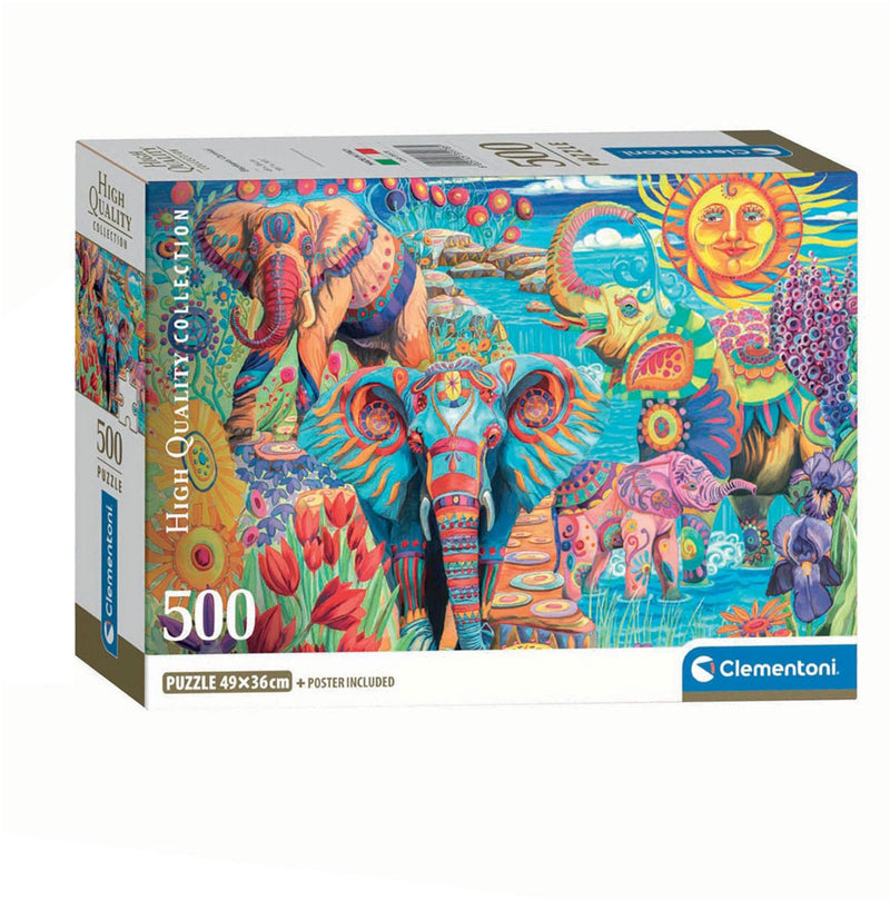Afbeelding laden in galerijviewer, Clementoni legpuzzel elephants' carnival, 500st.