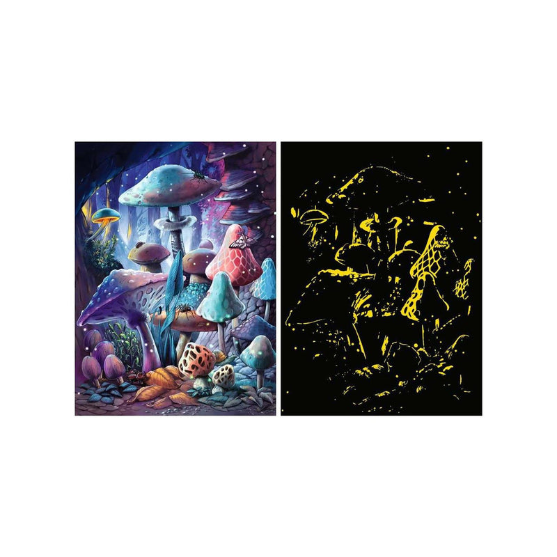 Afbeelding laden in galerijviewer, Ravensburger puzzel moonlight mushrooms (starline) 500 stukjes