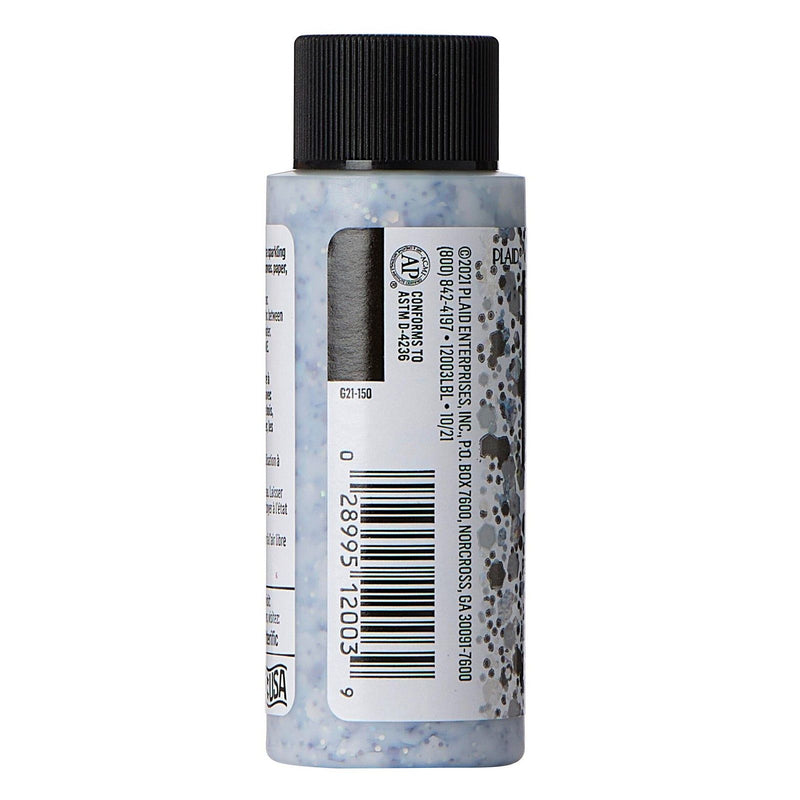 Afbeelding laden in galerijviewer, Folkart • glitterific pop acrylic paint silver lining 59ml