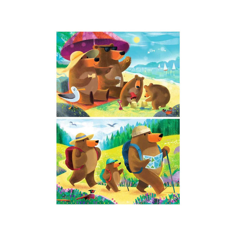 Afbeelding laden in galerijviewer, Ravensburger puzzel bear family vacations 2x24 stukjes