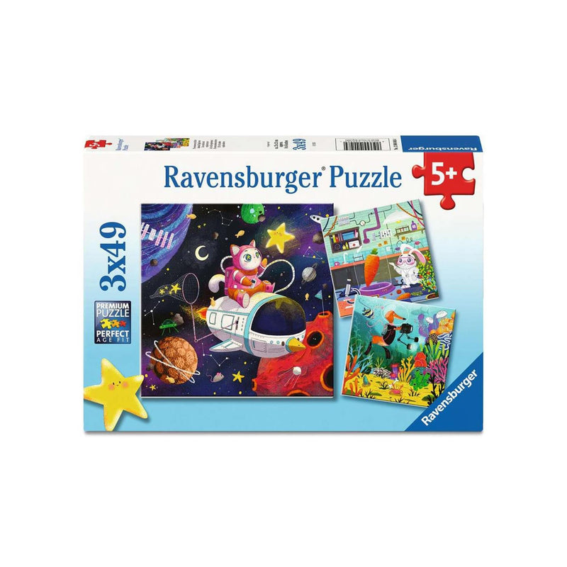 Afbeelding laden in galerijviewer, Ravensburger puzzel animal explorers 3x49 stukjes
