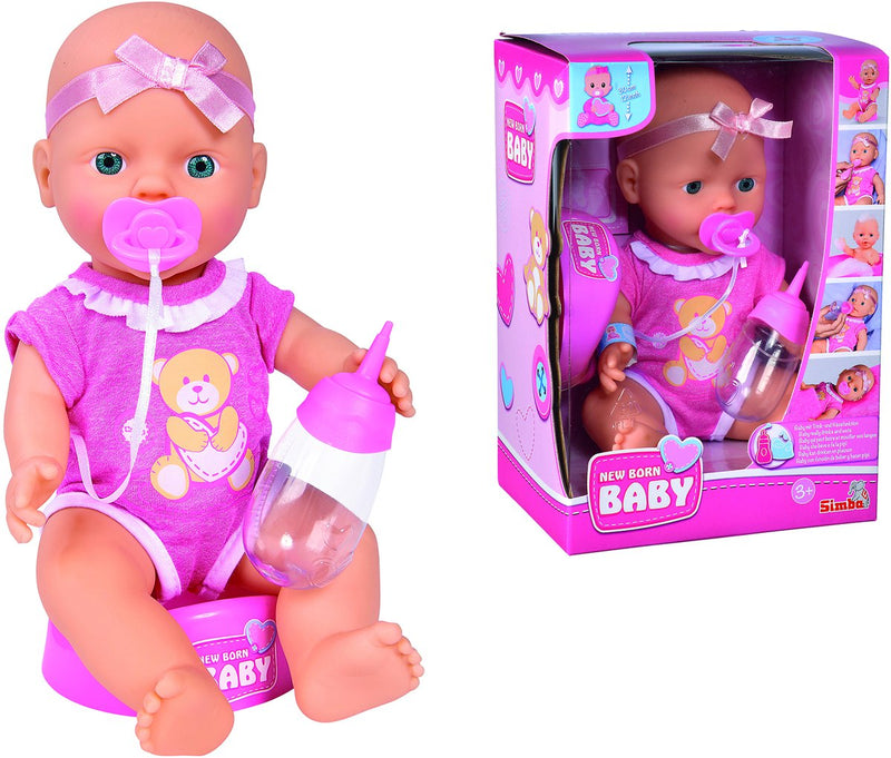 Afbeelding laden in galerijviewer, Simba - new born baby - cute doll - 30cm - drink en plasfunctie - babypop