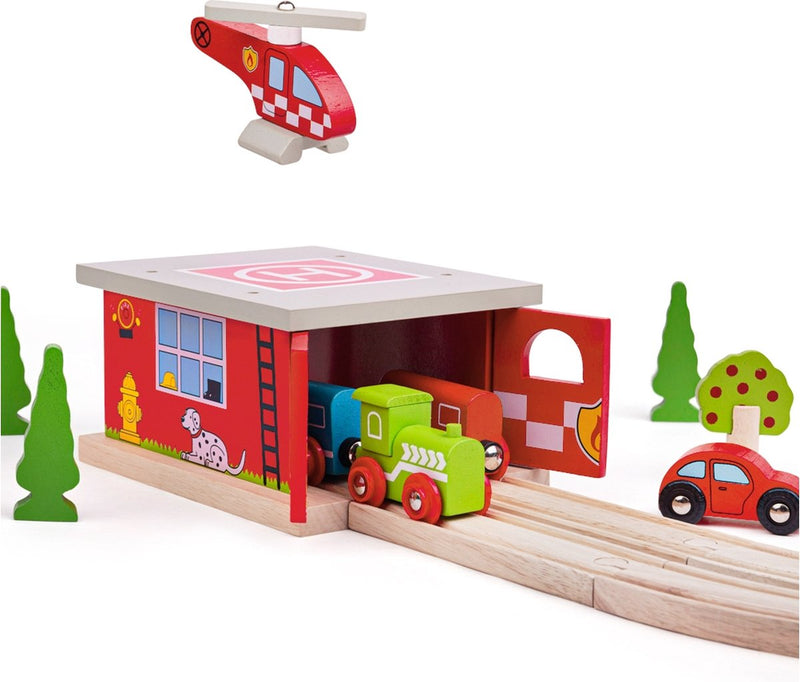 Afbeelding laden in galerijviewer, Bigjigs rails - brandweerkazerne