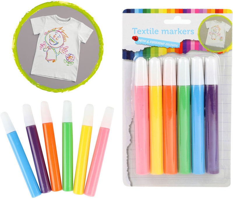 Afbeelding laden in galerijviewer, Toi-toys textielstiften tropical, 6st.