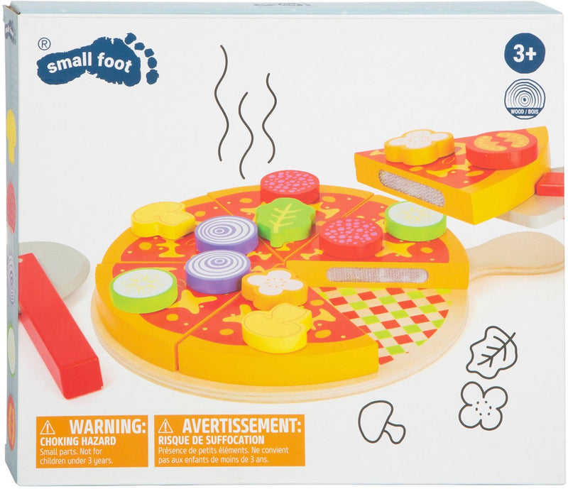 Afbeelding laden in galerijviewer, Small foot - houten snij- en speeleten pizza set, 21dlg.