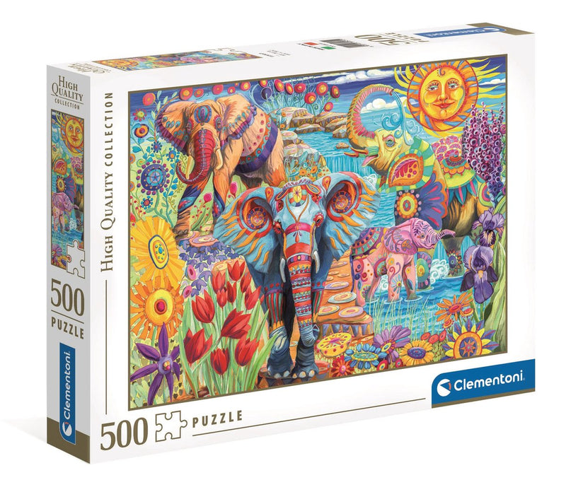 Afbeelding laden in galerijviewer, Clementoni legpuzzel kunstwerken olifanten carnaval, 500st.