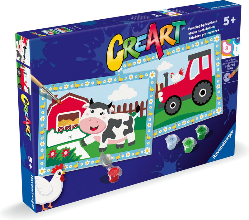 Afbeelding laden in galerijviewer, Ravensburger creart tractor with scenery - schilderen op nummer