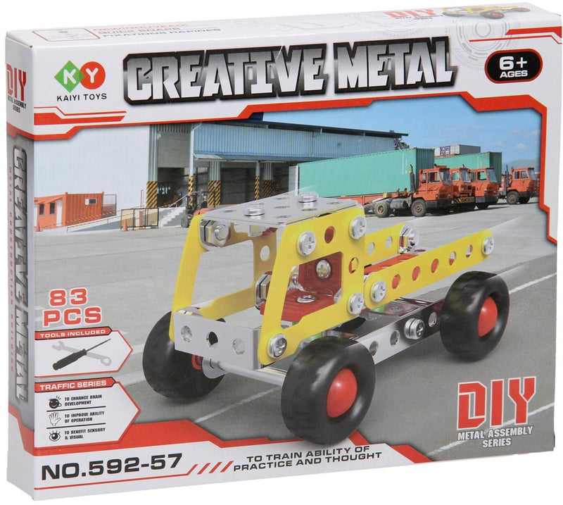 Afbeelding laden in galerijviewer, Lobbes constructieset metaal kiepwagen, 83dlg.