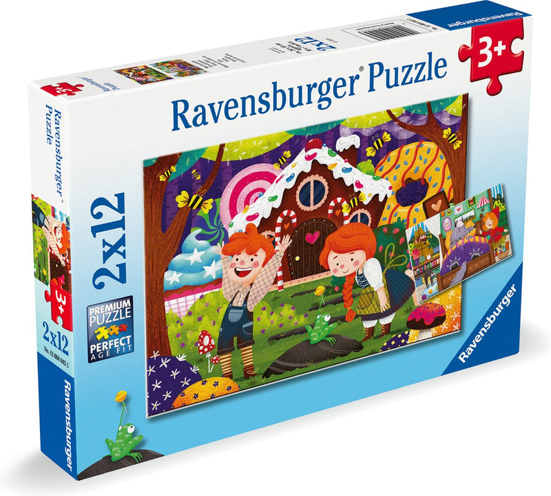 Afbeelding laden in galerijviewer, Ravensburger puzzel - sprookjes 2x12 stukjes