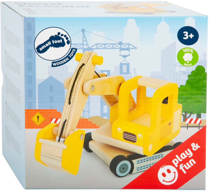 Afbeelding laden in galerijviewer, Small foot - houten graafmachine geel