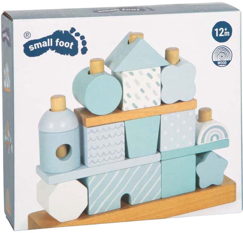 Afbeelding laden in galerijviewer, Small foot - houten stapelhuis blauw - 18dlg.