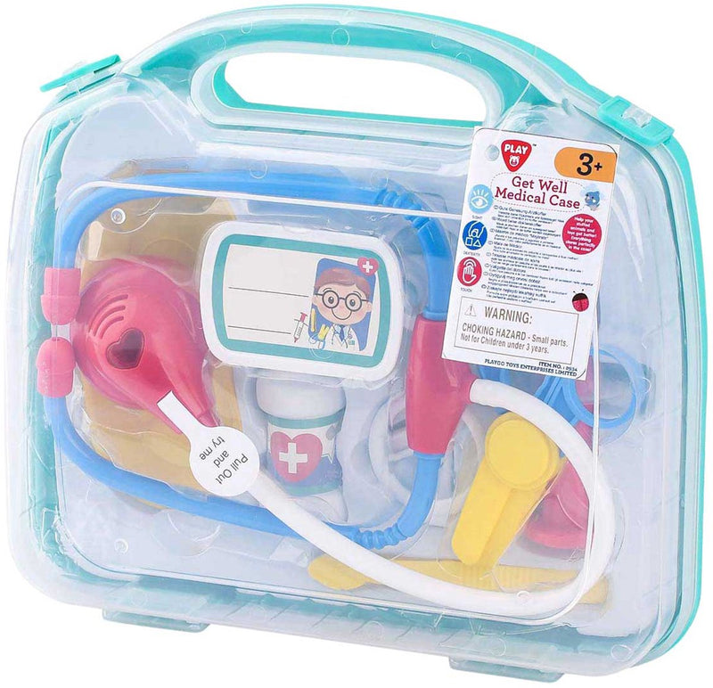 Afbeelding laden in galerijviewer, Playgo dokter speelgoedkoffer set voor kinderen rollenspel.