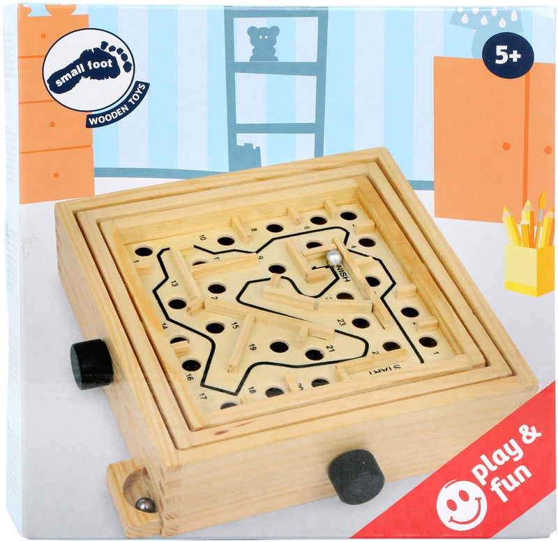 Afbeelding laden in galerijviewer, Small foot - houten labyrinth knikkerspel