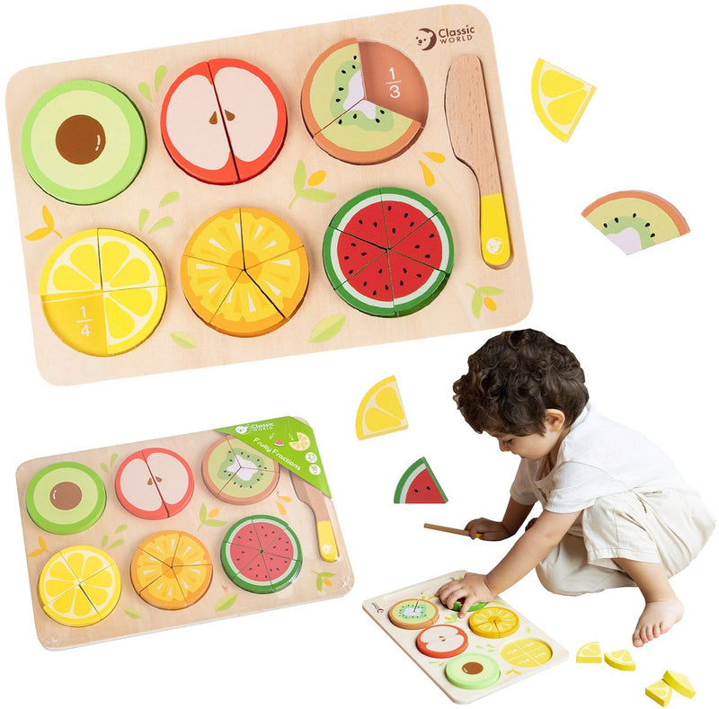 Afbeelding laden in galerijviewer, Classic world houten breuken puzzel educatief speelgoed 22-delig.