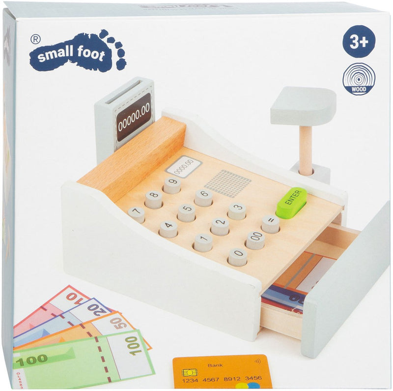 Afbeelding laden in galerijviewer, Small foot - houten speelgoedkassa met accessoires, 15dlg.