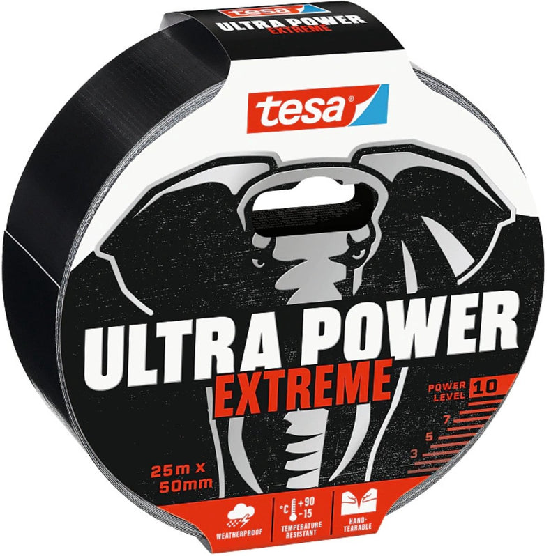Afbeelding laden in galerijviewer, Tesa ultra power extreme - reparatietape - 10m x 50mm - zwart - uv- en weerbestendig