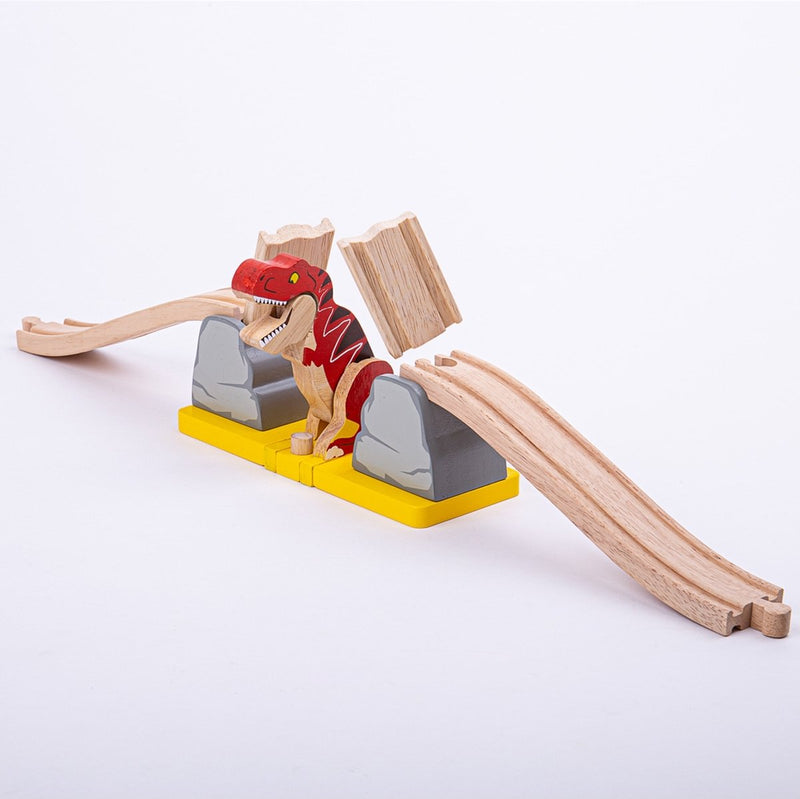 Afbeelding laden in galerijviewer, Bigjigs rail t-rex valbrug - houten treinbaan accessoire