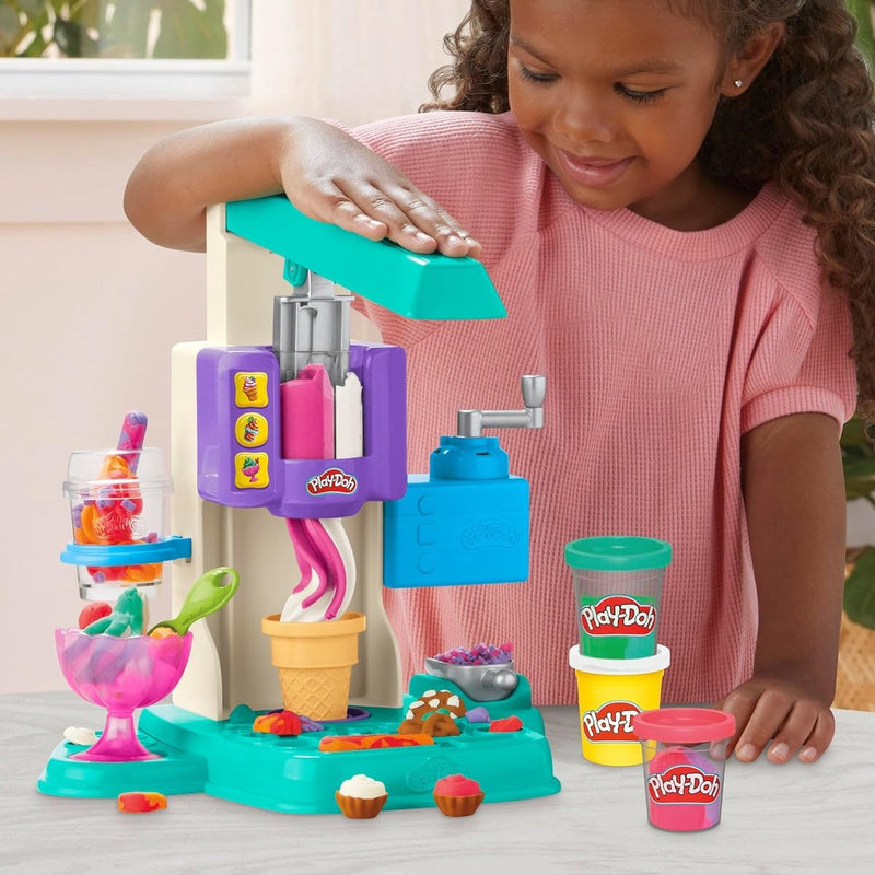 Afbeelding laden in galerijviewer, Play-doh regenboog softijs speelset - 5 kleipotjes