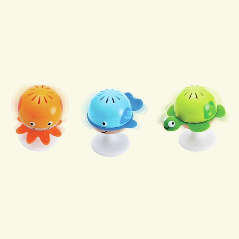 Afbeelding laden in galerijviewer, Hape zeedieren rammelaar set - 3 rammelaars met zuignap voor baby vanaf 0 maanden