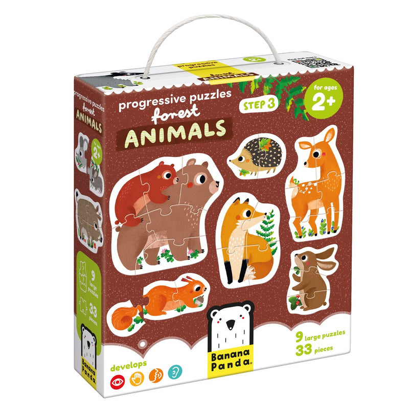 Afbeelding laden in galerijviewer, Banana panda stap voor stap puzzel bosdieren 2+.