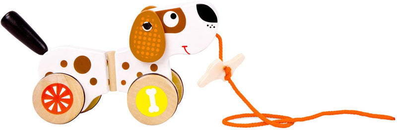 Afbeelding laden in galerijviewer, Small foot - houten trekfiguur hond