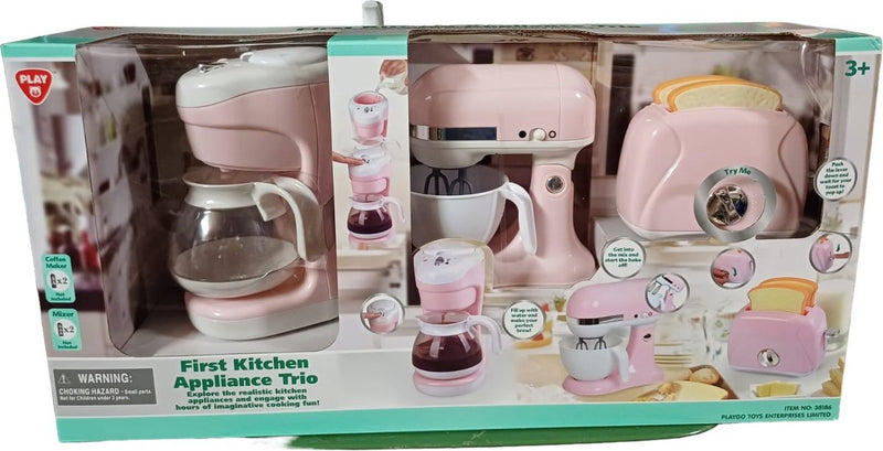 Afbeelding laden in galerijviewer, Playgo keukenmixer - koffiezetapparaat en broodrooster roze - 7dlg.