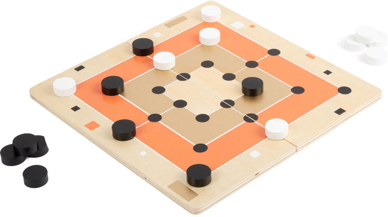 Afbeelding laden in galerijviewer, Small foot - houten solitaire en molenspel gouden editie