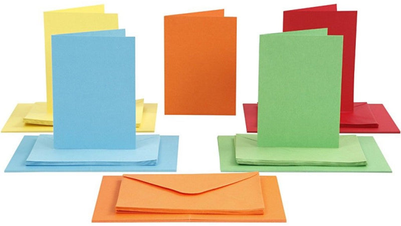 Afbeelding laden in galerijviewer, Creativ company kaarten en enveloppen diverse kleuren, 50 sets
