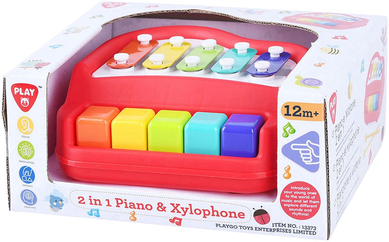 Afbeelding laden in galerijviewer, Playgo 2in1 piano en xylofoon